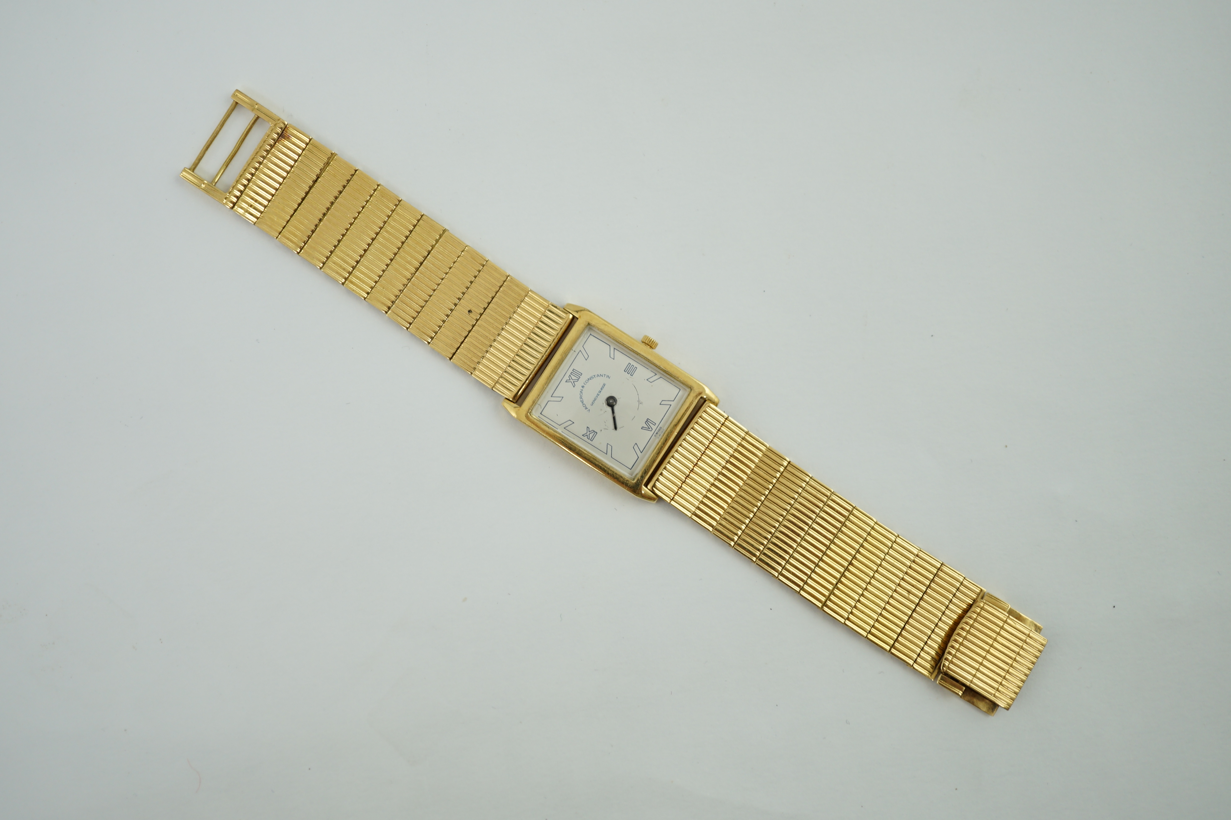 A gentleman's 1960's 18ct gold Vacheron & Constantin manual wind dress wrist watch, on an 18k gold bracelet